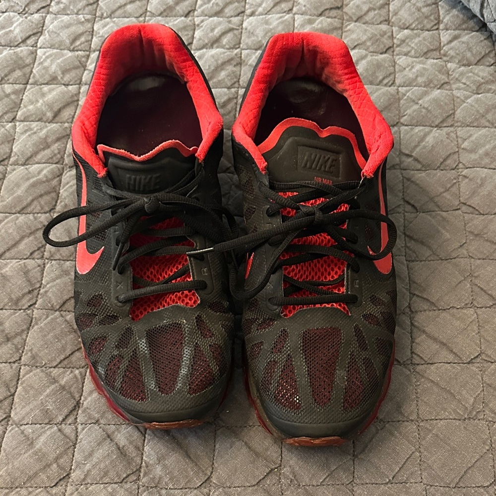 Nike Black and Red Mesh Sneakers